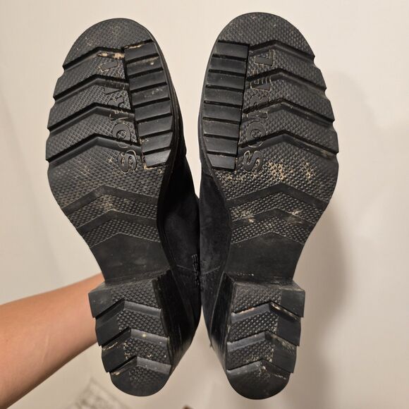 Sorel Cate Chelsea Boots Womens 6.5 Shoes Ankle Lug Leather Black Classic Heel - Picture 8 of 14